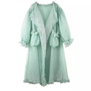 Mint Green Polka Dot Sheer cardigan